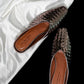 <tc>Womens Metallic Color Leather Woven Mule Flats</tc>