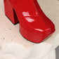 <tc>Women's Red Patent Leather Square Toe Block Heel Platform Ankle Boots</tc>