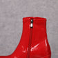 <tc>Women's Red Patent Leather Square Toe Block Heel Platform Ankle Boots</tc>