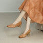 <tc>Women's Soft Leaather Vintage Clear Chunky Heel Pumps</tc>