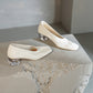 <tc>Women's Soft Leaather Vintage Clear Chunky Heel Pumps</tc>