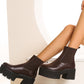 <tc>Coffee-brown Vegan Leather Y2K Punk Style Chelsea Platform Boots Block Heel Platform Ankle Boots</tc>