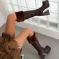 <tc>Women's Vegan Leather Square Toe Platform Furry Knee High Boots</tc>