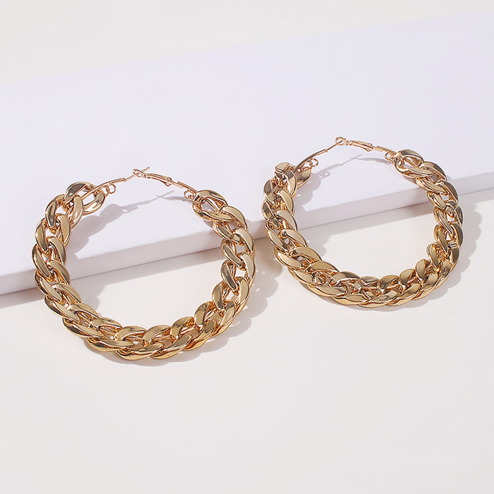 Y2K Fashion Big Circle Chain Earrings – Girl’s Dream