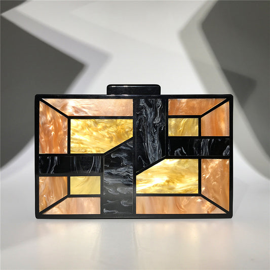 Party Yellow Acrylic Evening Clutch Bag