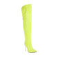 Yellow Patent Leather Pointed Toe Stiletto Heel Over-the-Knee Boots