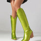 block heel knee-high cowboy boots