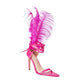 Pink Feather Nightclub Sexy Point Toe Stiletto Sandals