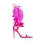 Pink Feather Nightclub Sexy Point Toe Stiletto Sandals