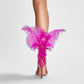 Pink Feather Nightclub Sexy Point Toe Stiletto Sandals