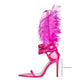 Pink Feather Nightclub Sexy Point Toe Stiletto Sandals