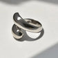 S925 Sterling Silver Cold Style Hug Ring Smooth Water Drop Opening Ring