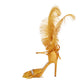 Yellow Feather Nightclub Sexy Point Toe Stiletto Sandals