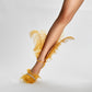 Yellow Feather Nightclub Sexy Point Toe Stiletto Sandals