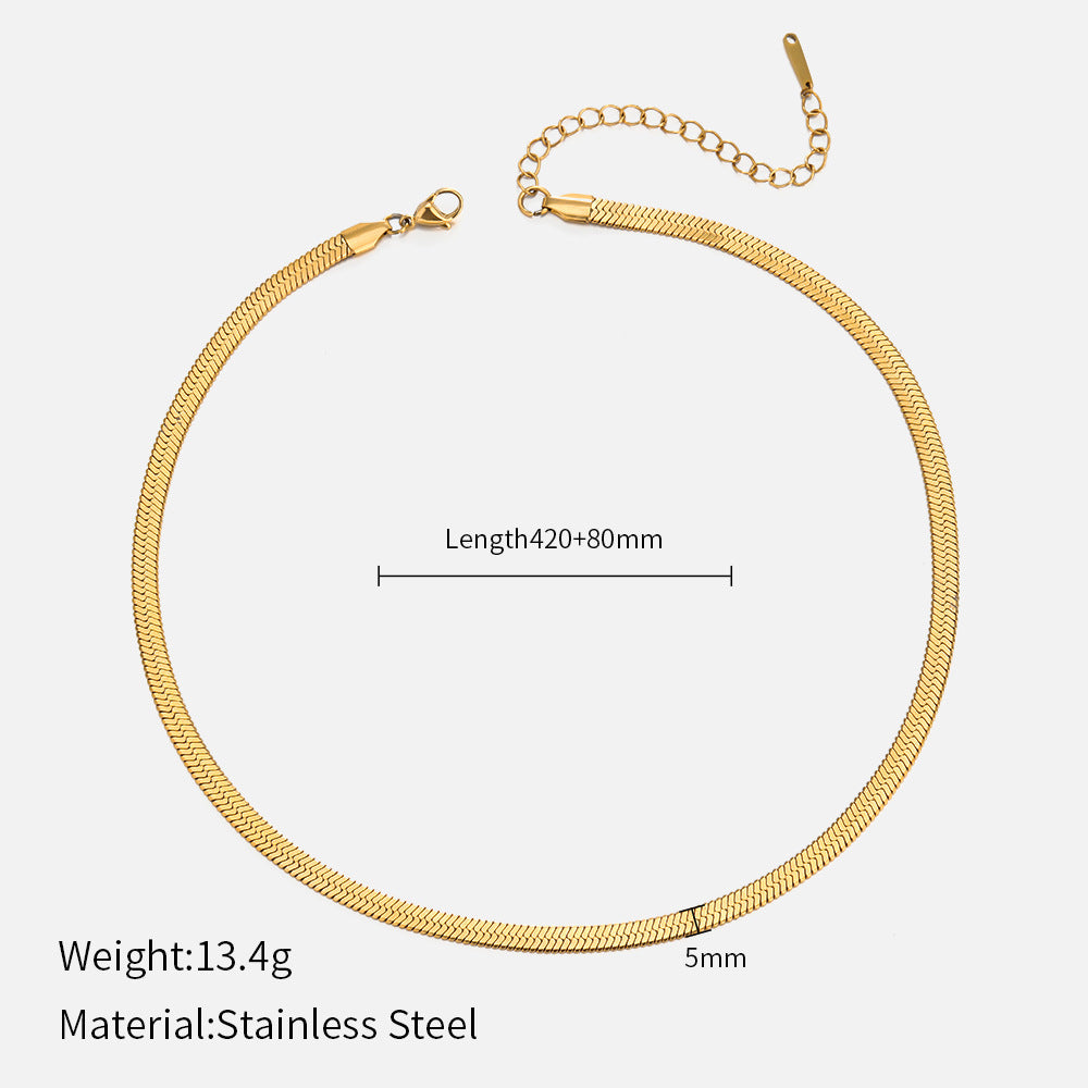 Fashion Gold Plated Stax Snake Chain Layer Necklace