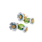 Blue and white flower enamel glaze color earrings