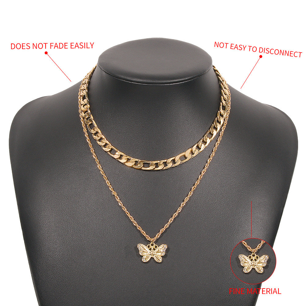 Multi Chunky Chain Necklace Gold