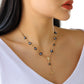 Evil Eye Beads Cross Pendant Lucky Necklace Bracelet Jewelry Set