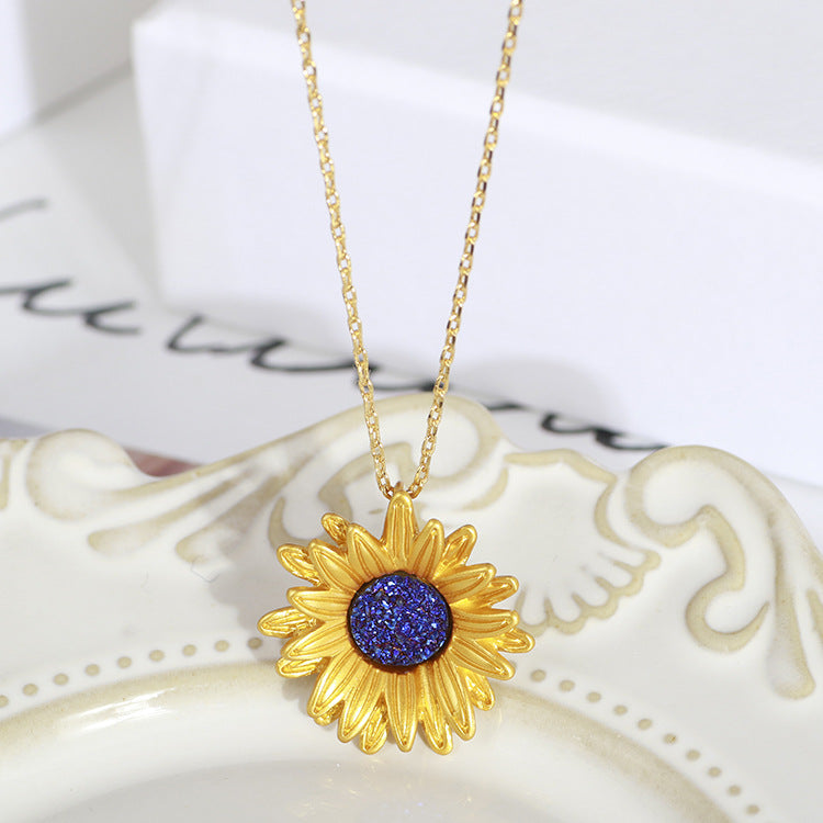 gold sunflower necklace