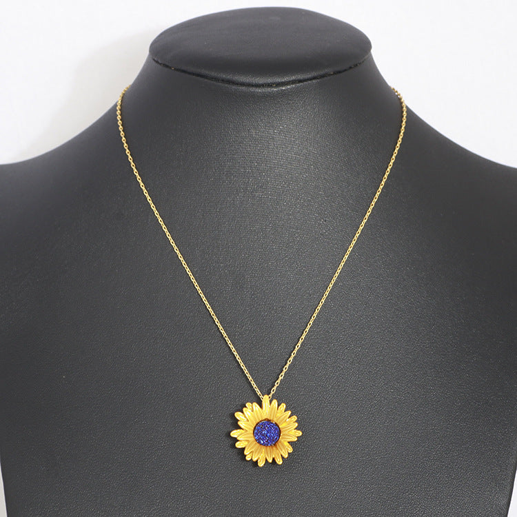 gold sunflower necklace