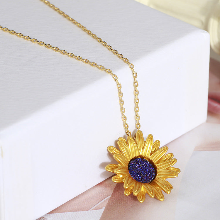 gold sunflower necklace