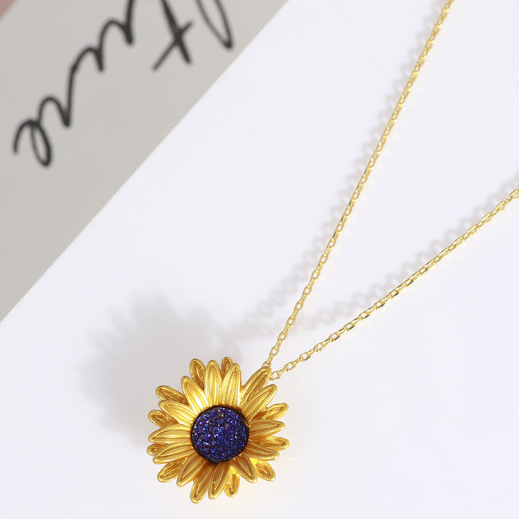 gold sunflower necklace