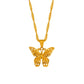 golden butterfly pendant vintage chain necklace