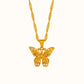 golden butterfly pendant vintage chain necklace