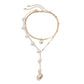 Golden Chain Heart Shape Pearl Layered Necklace