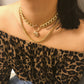 Golden Thick Chunky Chain Y2K Punk Style Jewelry Choker Layered Necklace