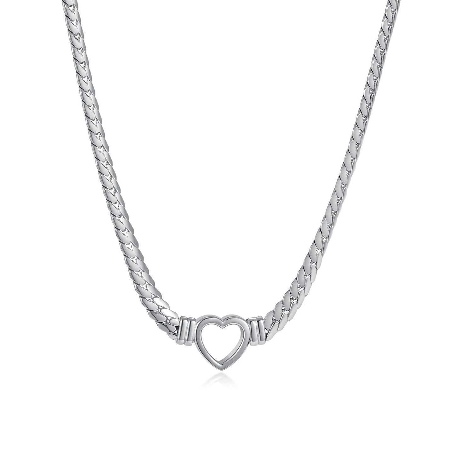 Heart-shaped pendant chunky chain necklace Y2K jewelry