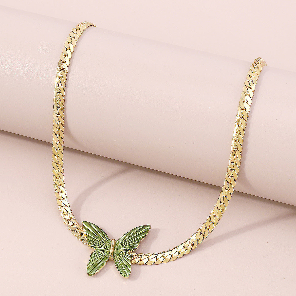 Green Butterfly Sweet Choker Chain Necklace