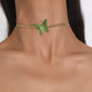 Green Butterfly Sweet Choker Chain Necklace