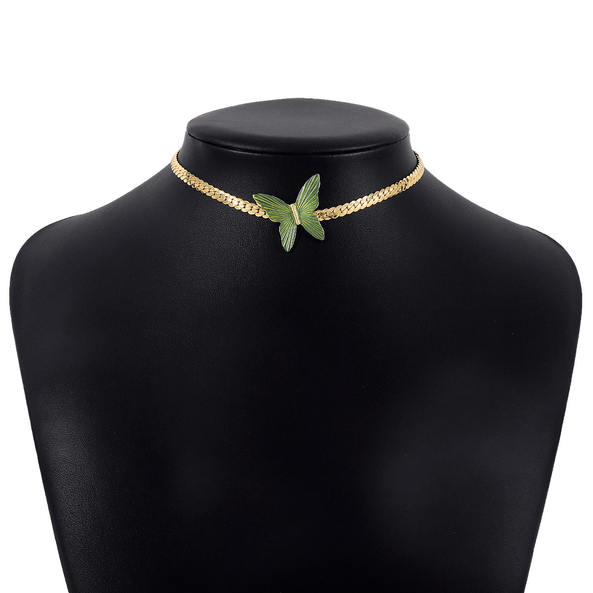 Green Butterfly Sweet Choker Chain Necklace