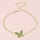 Green Butterfly Sweet Choker Chain Necklace