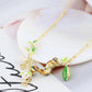 Hand Painted Enamel Glaze Cute Chipmunk Mouse Flower Pendant Fashion Necklace