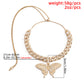 Women's Hip Hop Cool Sweet Rhinestone Butterfly Chain Necklace