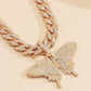 Women's Hip Hop Cool Sweet Rhinestone Butterfly Chain Necklace