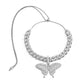 Women's Hip Hop Cool Sweet Rhinestone Butterfly Chain Necklace