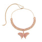 Women's Hip Hop Cool Sweet Rhinestone Butterfly Chain Necklace