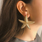 Metallic Big Starfish Ear Stud Fashion Jewelry