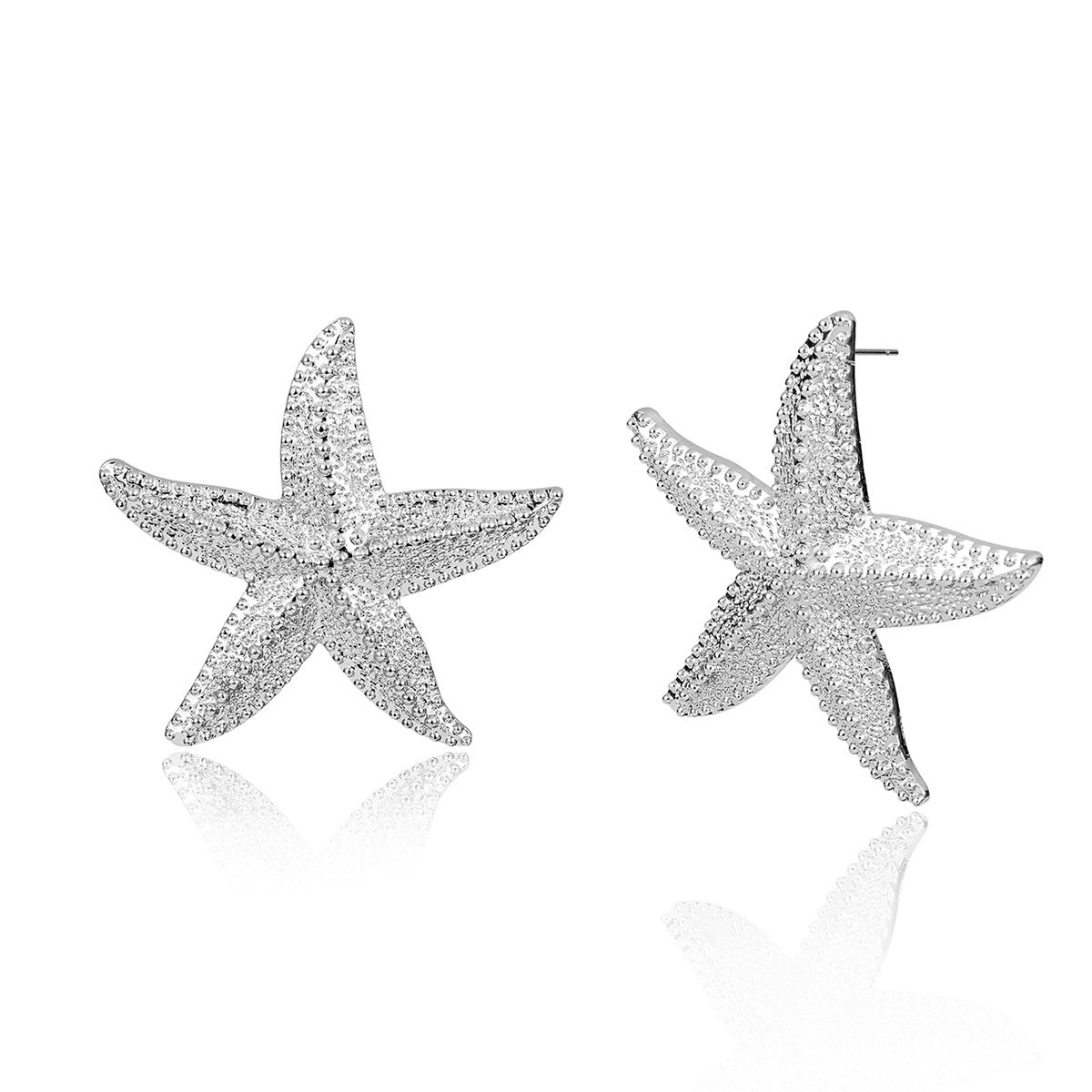 Metallic Big Starfish Ear Stud Fashion Jewelry