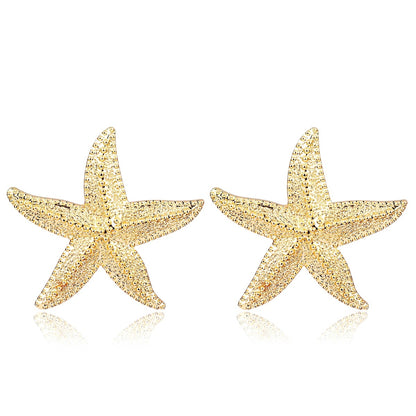 Metallic Big Starfish Ear Stud Fashion Jewelry