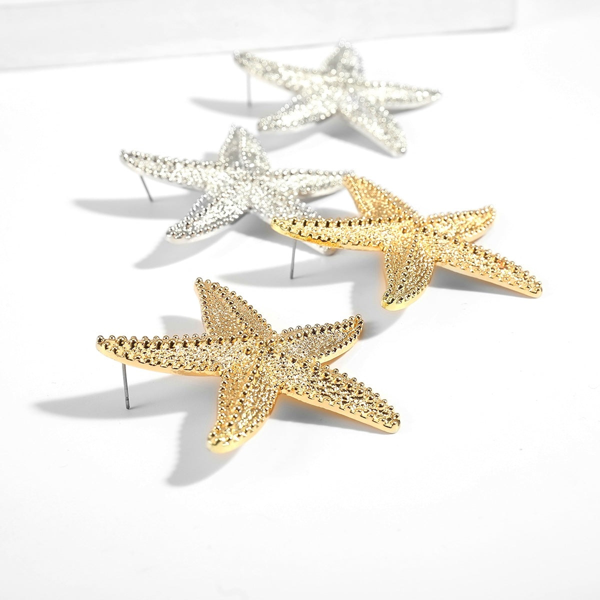 Metallic Big Starfish Ear Stud Fashion Jewelry