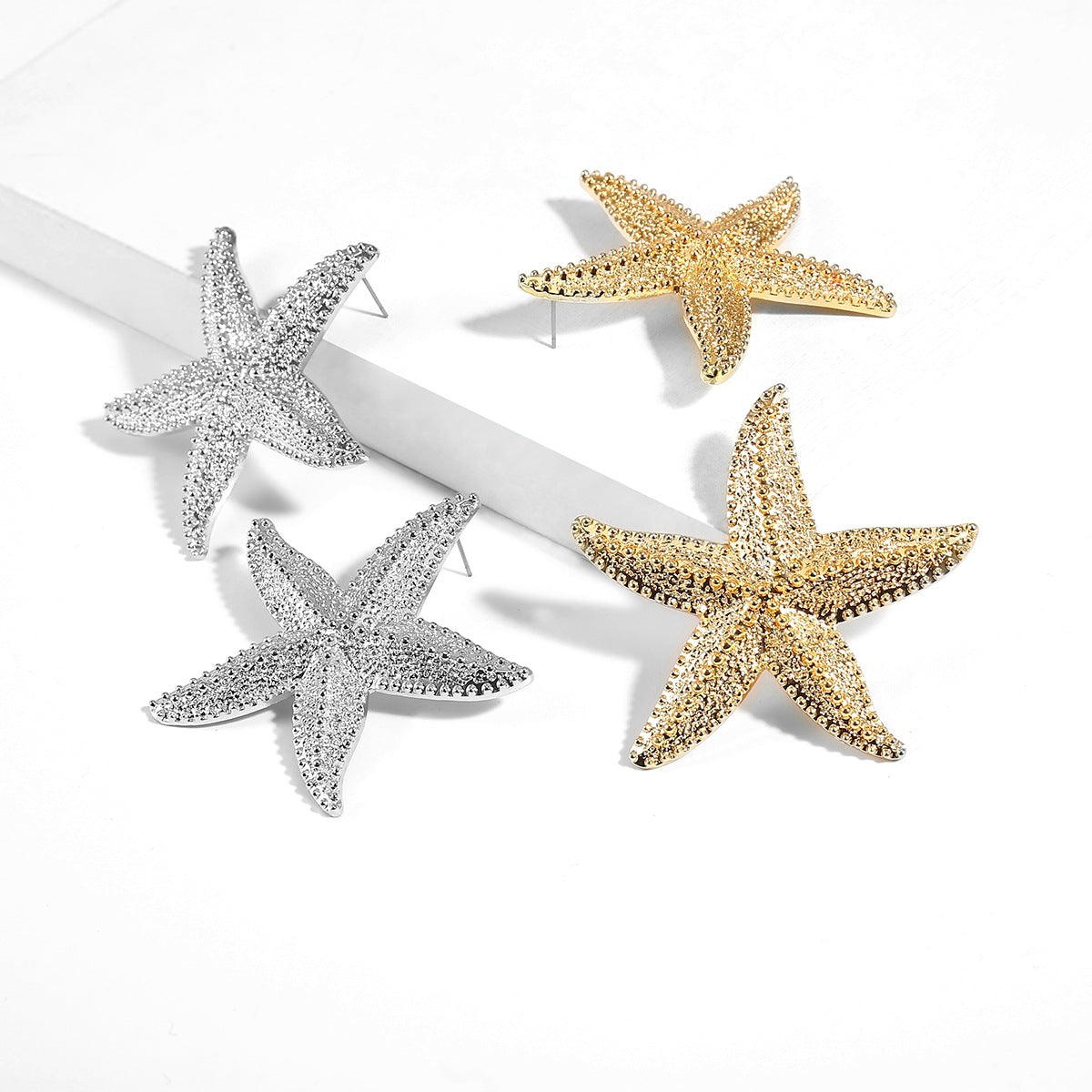 Metallic Big Starfish Ear Stud Fashion Jewelry