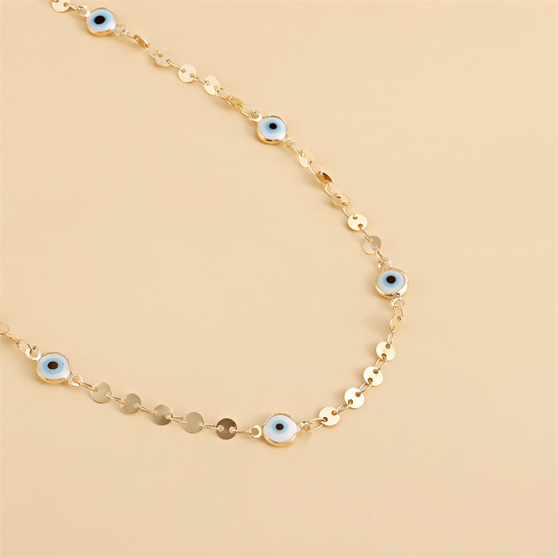 Multi Layer Demon Eye Clavicle Chain Necklace Lucky Jewelry