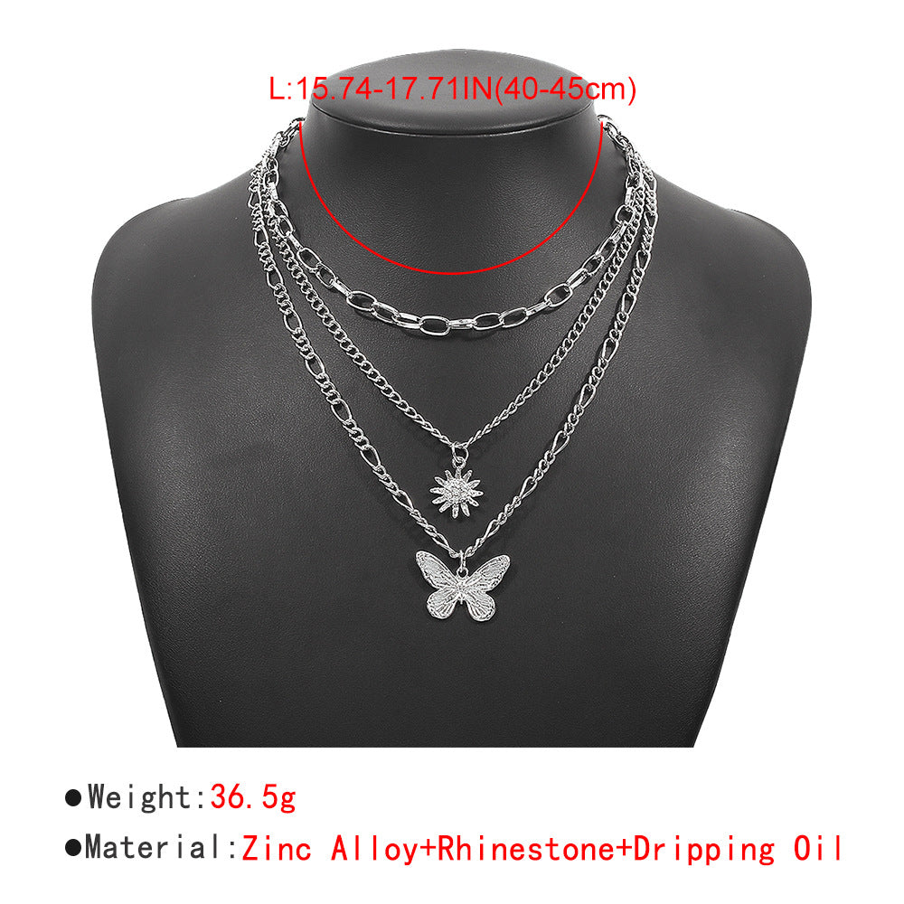 Multi Layer Punk Butterfly Choker Necklace