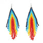 Multicolor Rainbow Bead Fringe Earrings