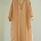 Vintage Ramie Loose Style V Neck One Piece Dress