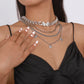 Punk Hip Hop Style Multilayer Necklace Rhinestone Butterfly Chunky Chain